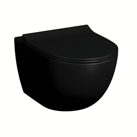 WC daska Vitra Sento u mat crnoj boji od duroplasta s soft Close i EasyLock