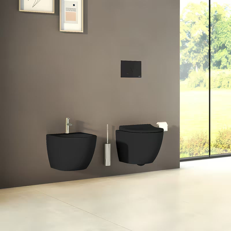 Viseći bide vitra Sento u crnoj boji sa skrivenim pričvršćenjem