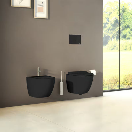 Viseći bide vitra Sento u crnoj boji sa skrivenim pričvršćenjem