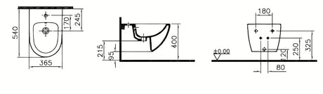 Bijeli viseći bide vitra Shift sa skrivenim pričvršćenjem keramike, bez vidljivih poklopaca i otvora.