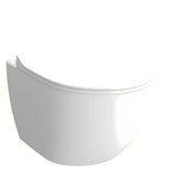 Bijeli viseća WC školjka vitra Shift bez sustava za ispiranje sa skrivenim pričvršćenjem i zaobljenim oblikom.