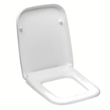 Bijela WC daska Vitra Shift od duroplasta s soft Close i metalnim šarkama sa skrivenim pričvršćenjem.