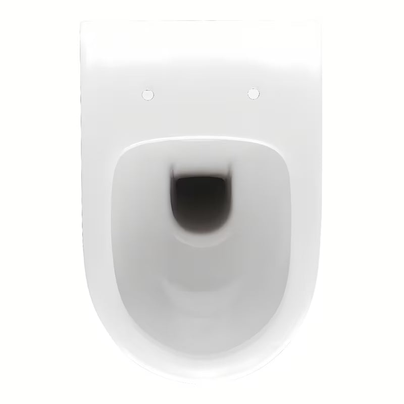 Bijeli viseća WC školjka vitra Shift bez sustava za ispiranje sa skrivenim pričvršćenjem i zaobljenim oblikom.