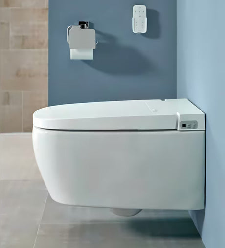 Bijeli inteligentni WC školjka s Funkcijom Bidea Vitra V Care 1.1 bez sustava za ispiranje s wc daskom