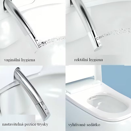 Bijeli inteligentni WC školjka s Funkcijom Bidea Vitra V Care 1.1 bez sustava za ispiranje s wc daskom