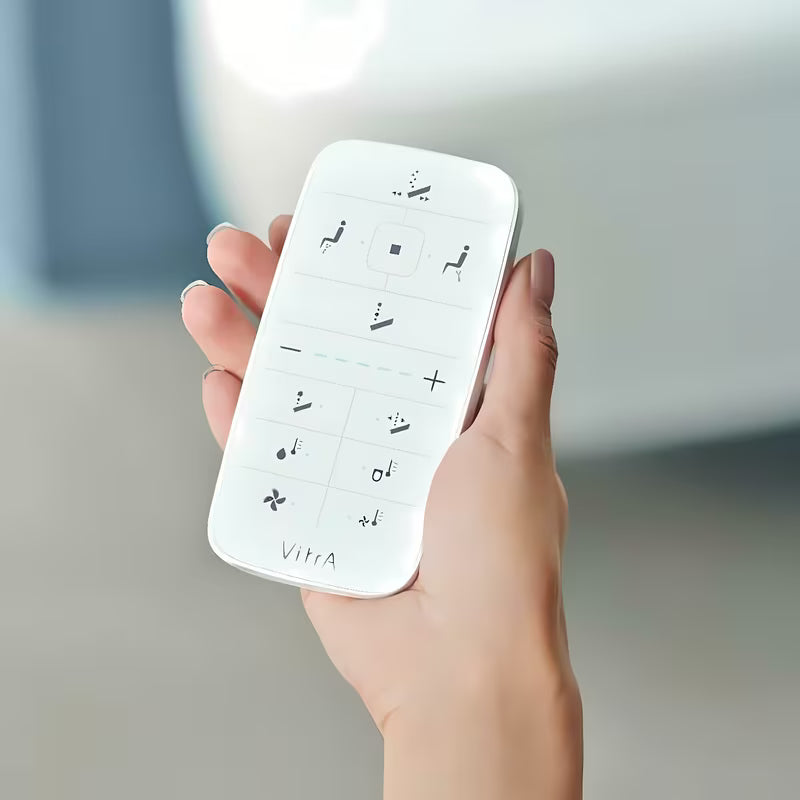 Bijeli inteligentni WC školjka s Funkcijom Bidea Vitra V Care 1.1 bez sustava za ispiranje s wc daskom