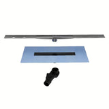 Tuš kanalica Vitra V-Flow 80 cm od brušenog nehrđajućeg čelika u mat izvedbi sa skratljivom rešetkom.