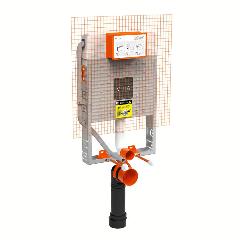 Podžbukni vodokotlić za ugradnju u zid vitra V8 pro viseća WC školjka s prednjim aktiviranjem i DualFlush.