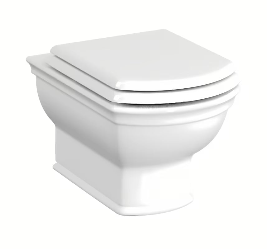 Viseća WC Školjka vitra Valarte u bijeloj boji s Rim-ex izvedbom bez sustava za ispiranje i skrivenim pričvršćenjem.