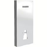 Sanitarni modul Vitra Vitrus s bijelom prednjom pločom od sigurnosnog stakla pro viseća WC školjka.