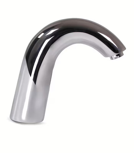 Kromirana senzorska miješalica za umivaonik Weltservis Donner s infracrvenim aktiviranjem i ručnim upravljanjem temperaturom.