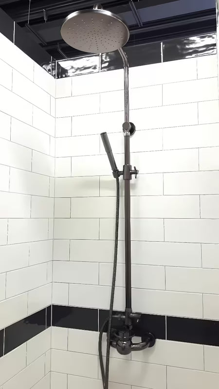 Tuš sustav WF Industrial u završnoj obradi uljem trljana bronca s nadglavnim tušem 20 cm