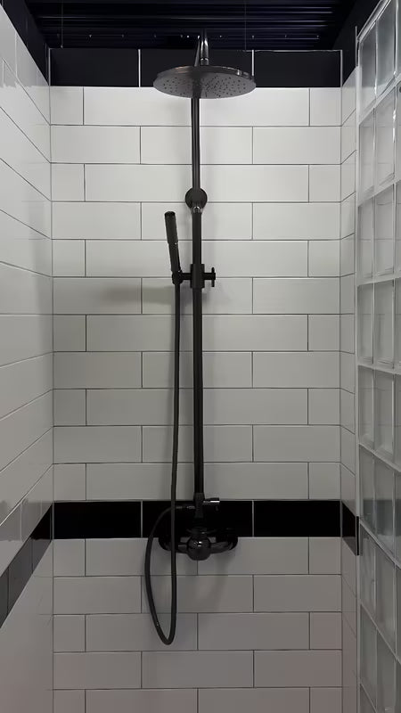 Tuš sustav WF Industrial u završnoj obradi uljem trljana bronca s nadglavnim tušem 20 cm